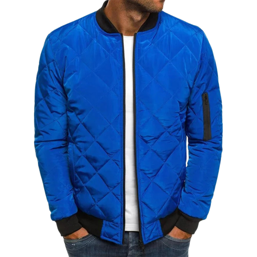 Classic Quilted Bomber Jacket for Men with Ribbed Cuffs | Stylish and Versatile Outerwear 7