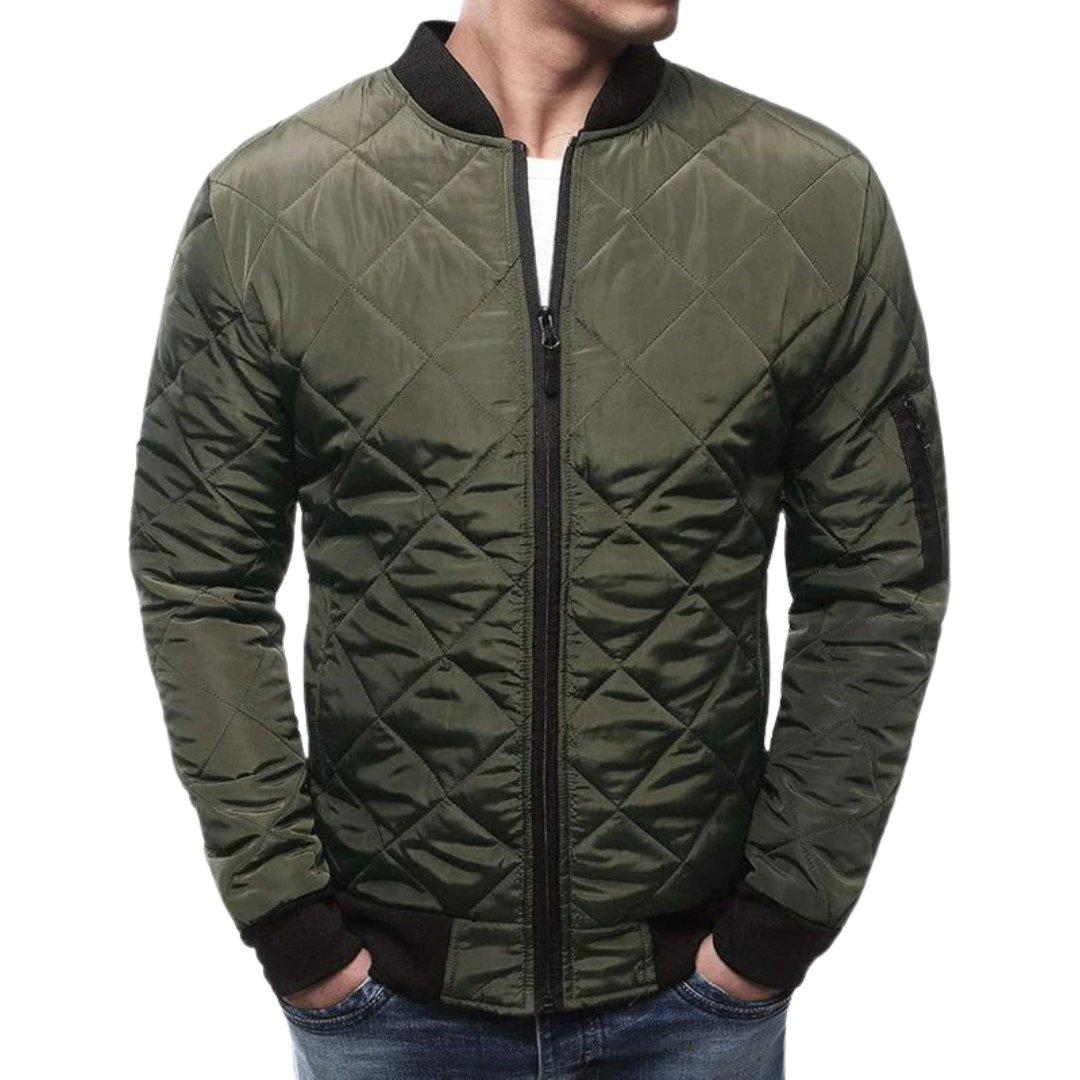 Classic Quilted Bomber Jacket for Men with Ribbed Cuffs | Stylish and Versatile Outerwear 8