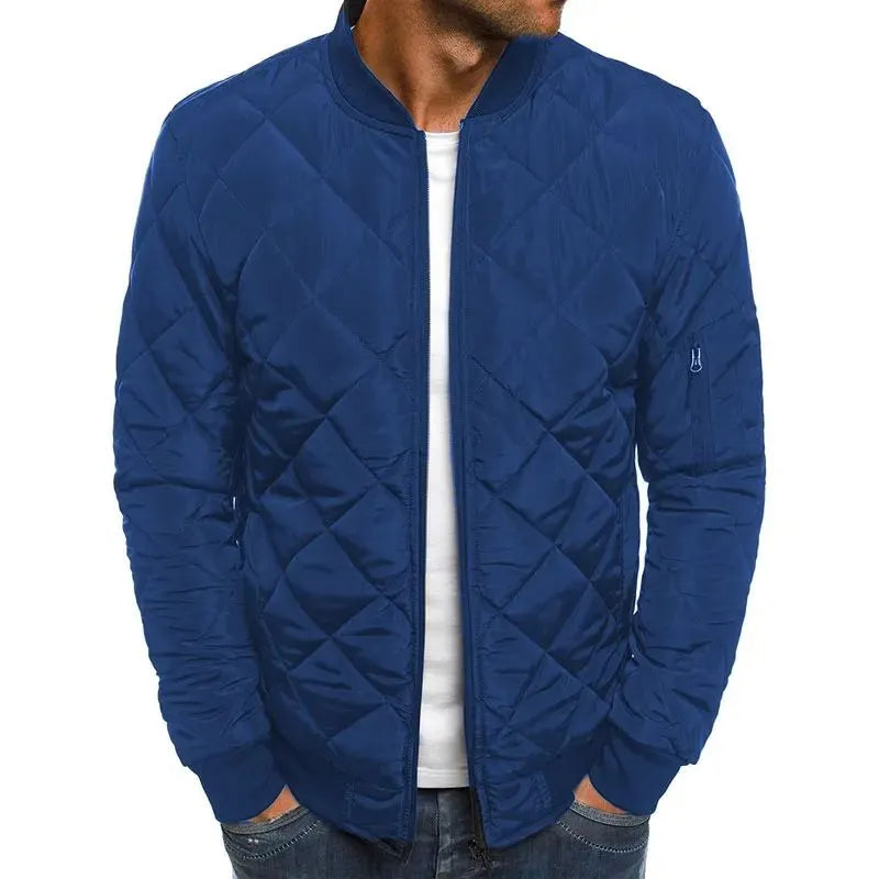 Classic Quilted Bomber Jacket for Men with Ribbed Cuffs | Stylish and Versatile Outerwear 9