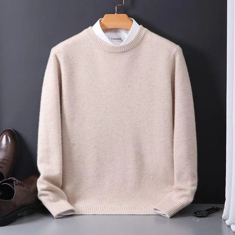 Classic Ribbed Crewneck Sweater for Men with Textured Knit Finish | Versatile Layering Option for Cool Seasons 0