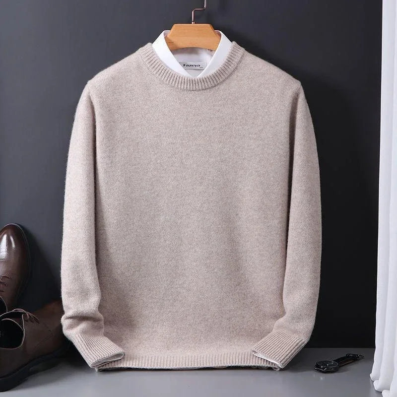 Classic Ribbed Crewneck Sweater for Men with Textured Knit Finish | Versatile Layering Option for Cool Seasons 1