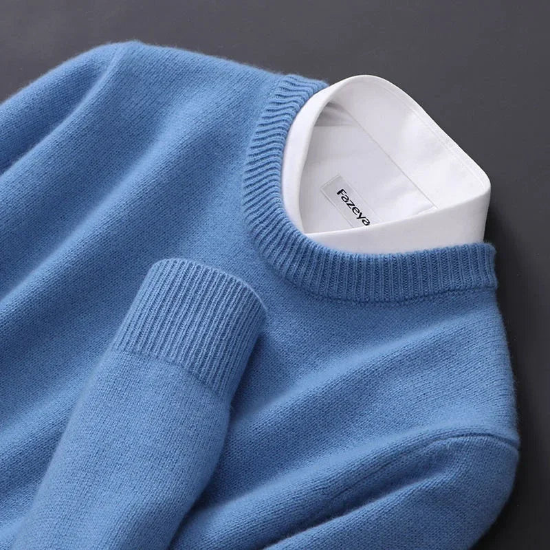 Classic Ribbed Crewneck Sweater for Men with Textured Knit Finish | Versatile Layering Option for Cool Seasons 8
