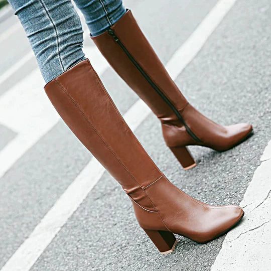 Claire | Knee-High Heeled Boots - Chic, Timeless Style