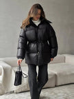Chloe | Winter Shimmer Drawstring Puffer Jacket