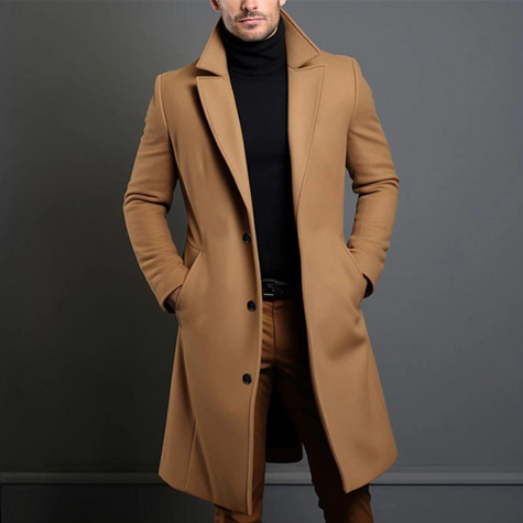 Elegant Collection | Classic Long Winter Coat for Men with Structured Fit | Timeless Style for Versatile Occasions 0