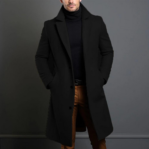 Elegant Collection | Classic Long Winter Coat for Men with Structured Fit | Timeless Style for Versatile Occasions 1