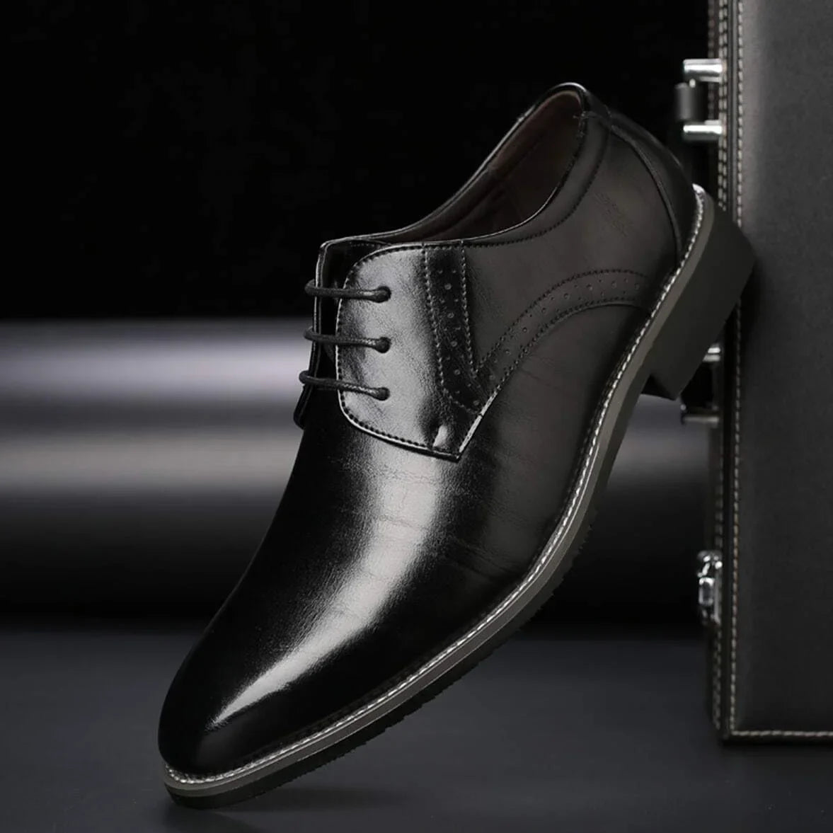 Elegant Collection | Men's Black Oxford Shoes with Brogue Detailing | Classic Style for Formal Occasions 2