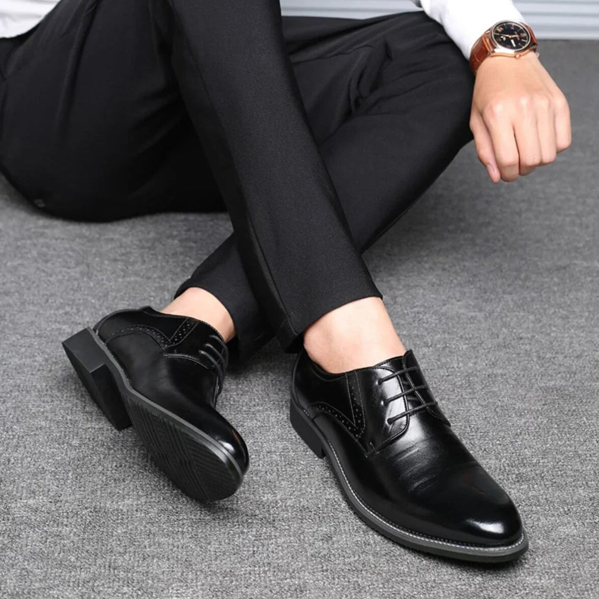 Elegant Collection | Men's Black Oxford Shoes with Brogue Detailing | Classic Style for Formal Occasions 4