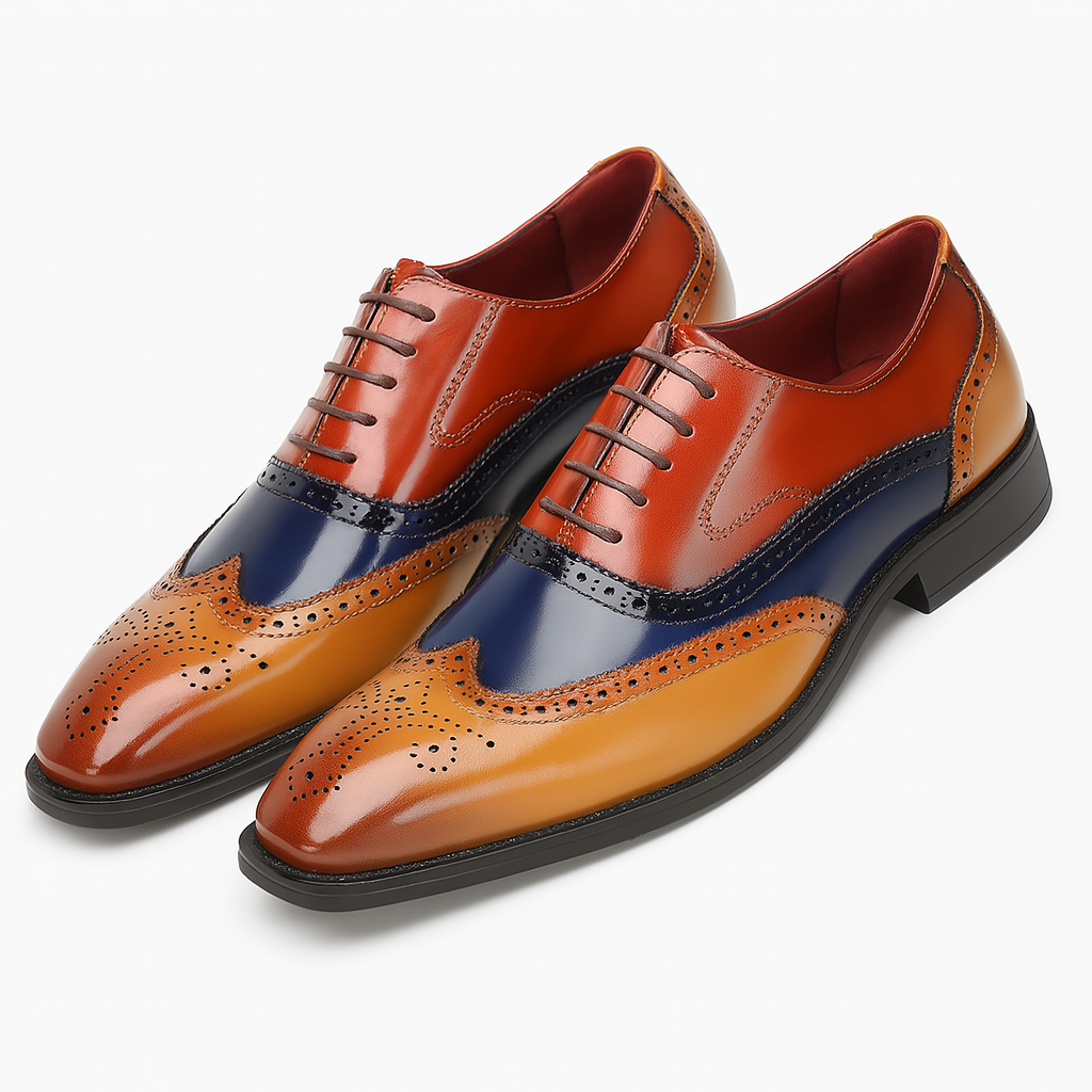 Elegant Footwear | Glossy Wingtip Brogues for Men with Classic Detailing | Refined Style for Formal Occasions 0