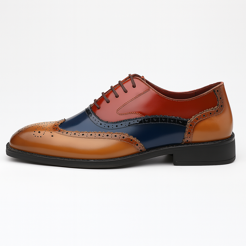 Elegant Footwear | Glossy Wingtip Brogues for Men with Classic Detailing | Refined Style for Formal Occasions 1