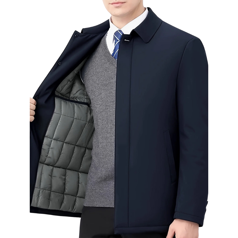 Elegant Men's Coat | Slim Fit Business Overcoat with Lined Interior | Versatile Outerwear for All Occasions 0