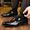 Elegant Oxford | Men's Black Dress Shoes with Gloss Finish & Wingtip Design | Classic Lace-Up Style for Formal Occasions 0