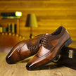Elegant Oxford | Men's Black Dress Shoes with Gloss Finish & Wingtip Design | Classic Lace-Up Style for Formal Occasions 3