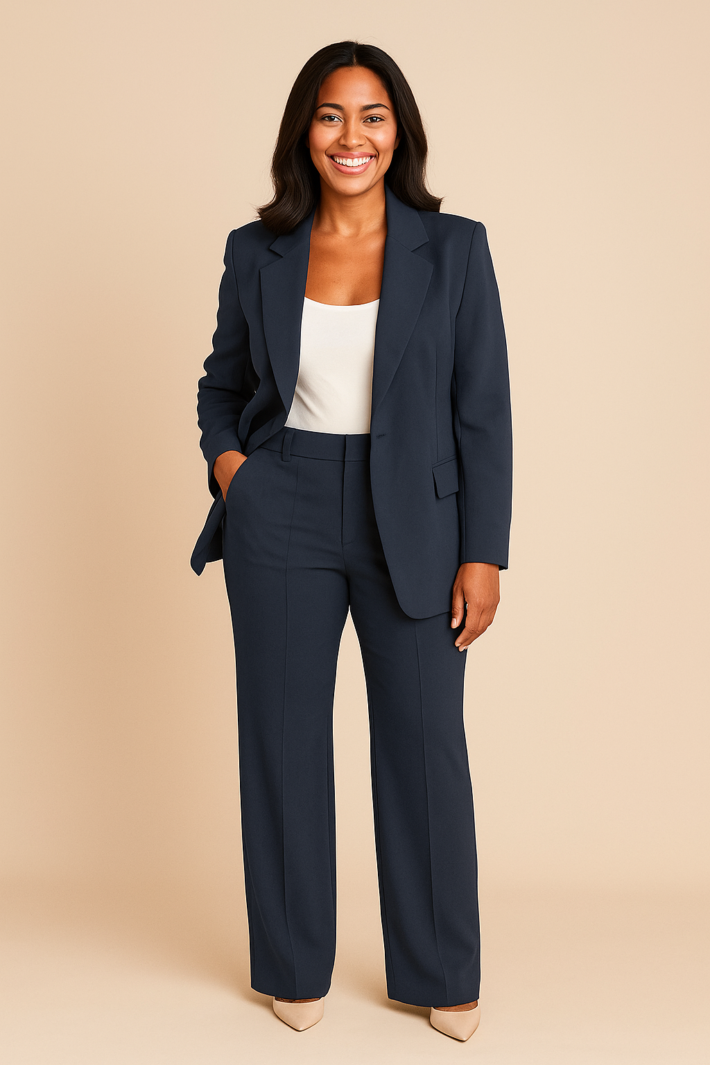 Elegant Women's Suit | Blazer & Wide-Leg Trousers Set with Structured Fit | Professional Attire for Effortless Style 3