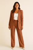 Elegant Women's Suit | Blazer & Wide-Leg Trousers Set with Structured Fit | Professional Attire for Effortless Style 4