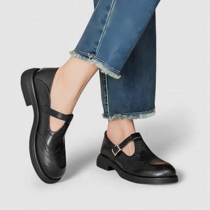Emily | Timeless Leather T-Strap Shoes