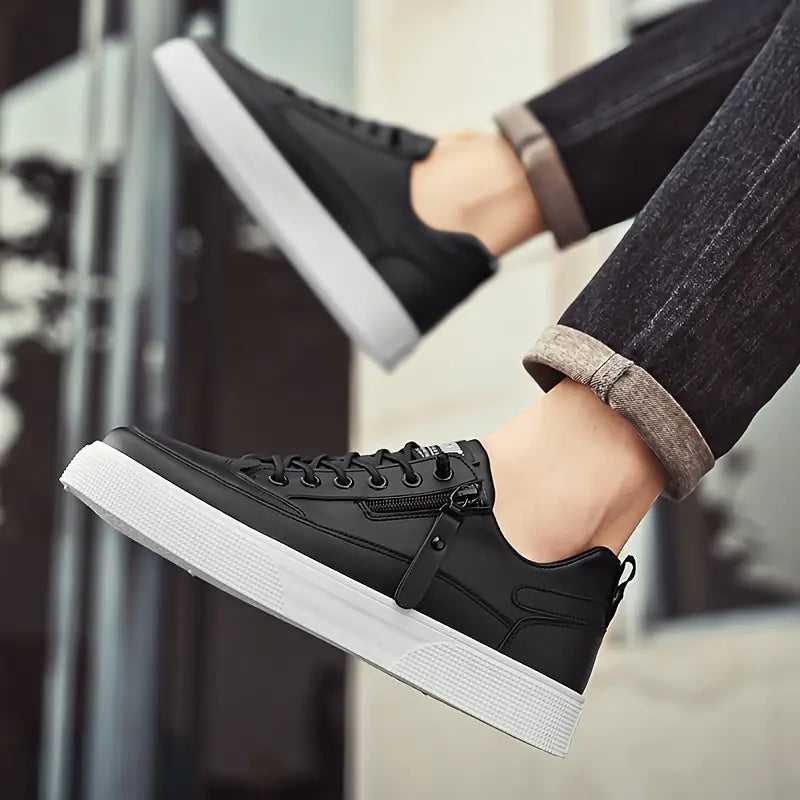 Everyday Style | Lace-Up Low-Top Sneakers with Side Zip for Comfort | Versatile Footwear for Daily Use 2