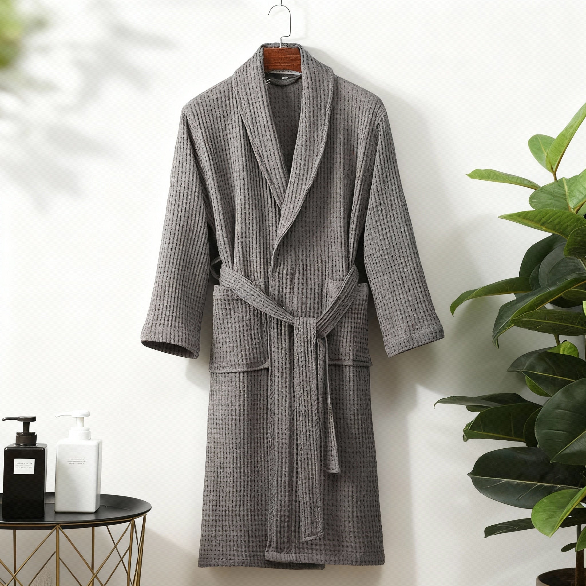 Sarah | Spring Waffle Knit Lounge Robe - Soft, Lightweight Comfort