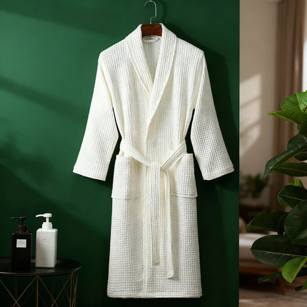 Sarah | Spring Waffle Knit Lounge Robe - Soft, Lightweight Comfort