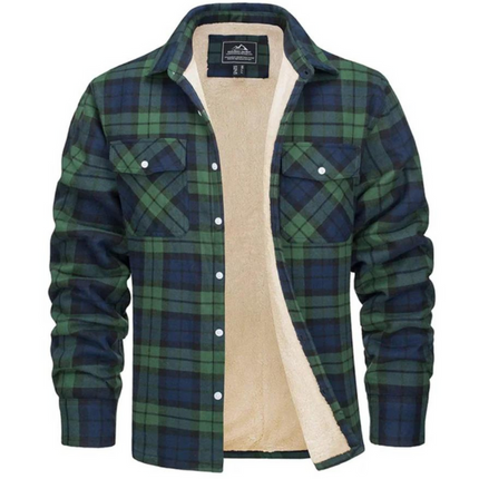 Fleece-Lined Checkered Men's Jacket | Warm Winter Outerwear for Stylish Comfort 1