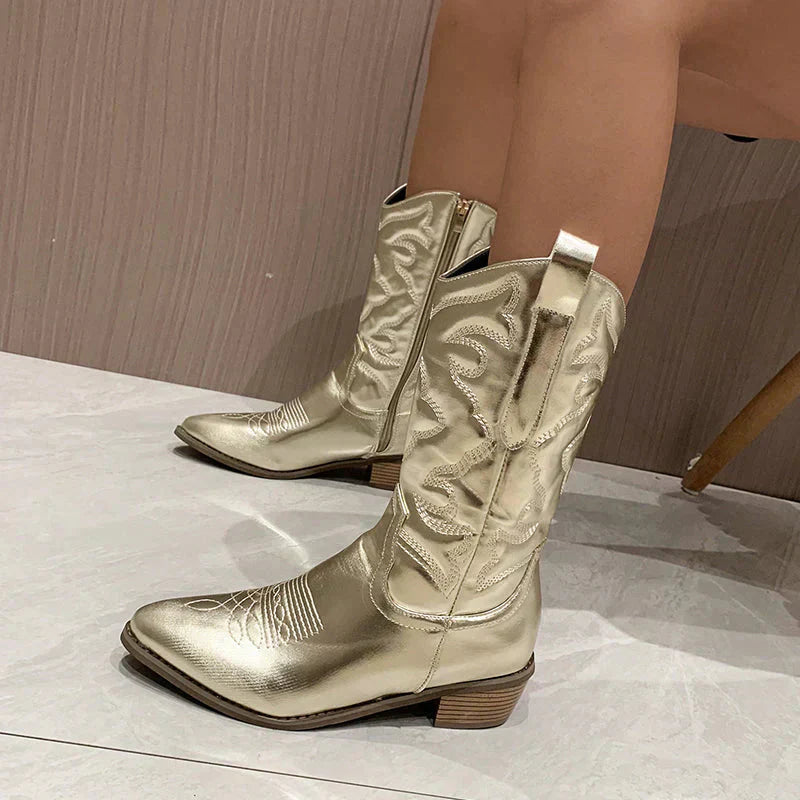 Clara | Gleaming Western-Style Boots