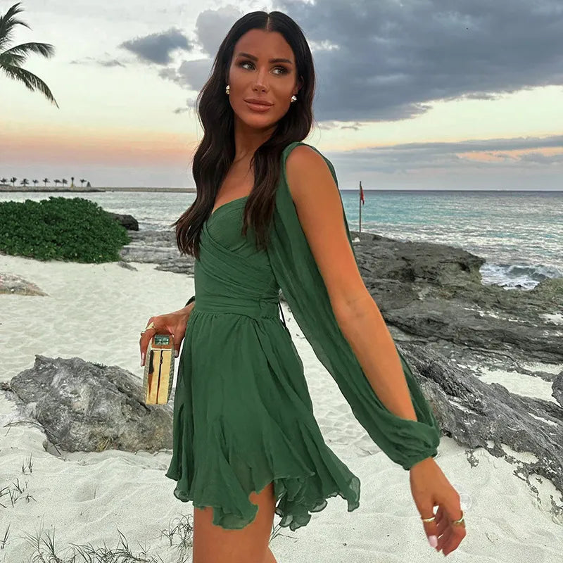 Charlotte | Chic Summer Long-Sleeve Mini Dress