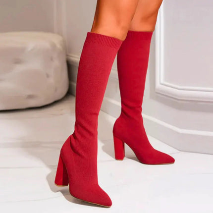 Charlotte | Winter Knee-High Boots with Sleek High Heels