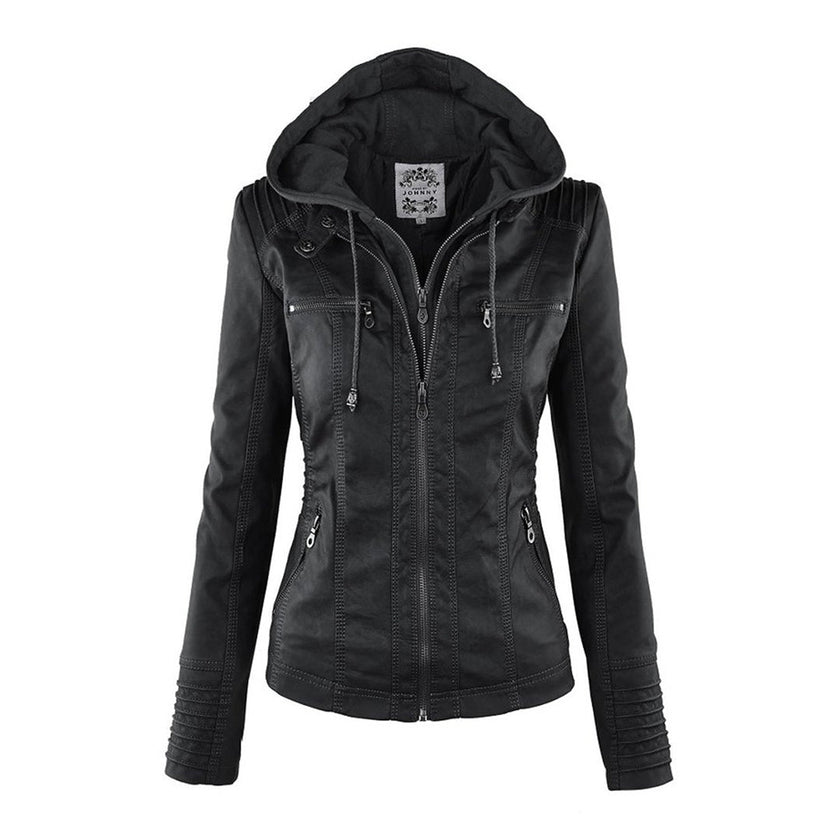 Julia | Hooded Zip-Up Casual Biker Jacket — Edgy Style Meets Everyday Comfort