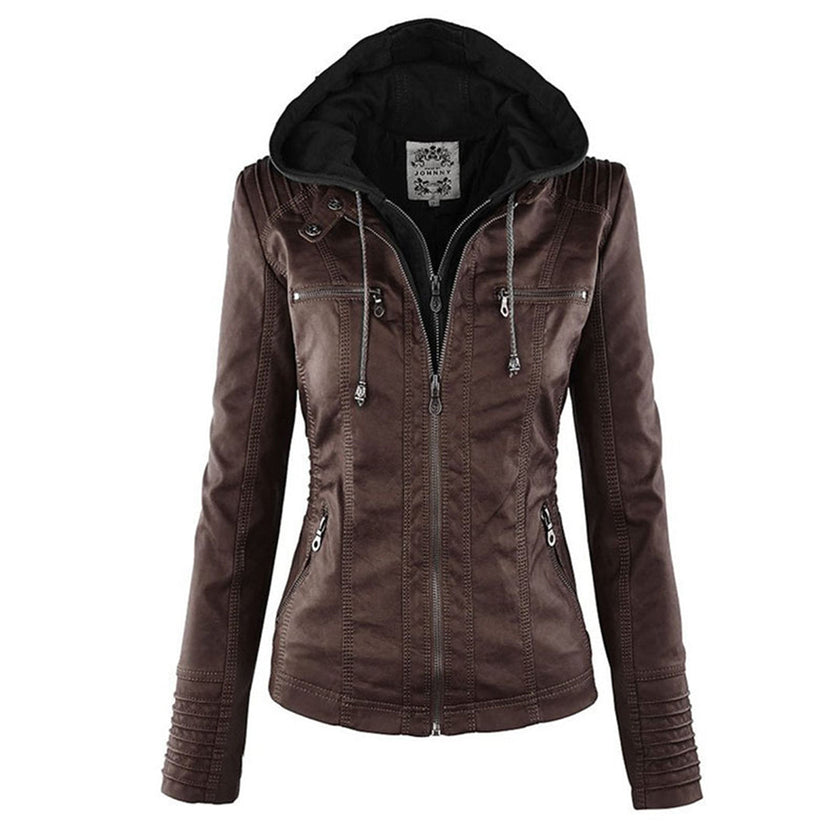 Julia | Hooded Zip-Up Casual Biker Jacket — Edgy Style Meets Everyday Comfort