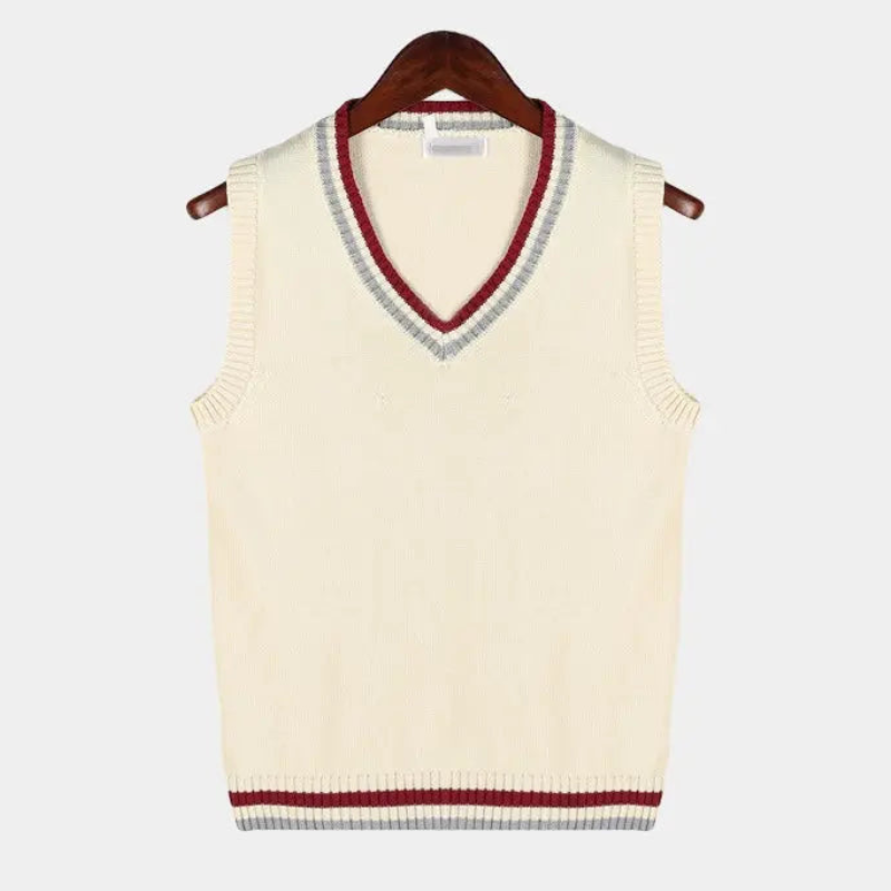 Layered Essentials | Contrast Trim Sleeveless Sweater Vest for Men with Structured Edges | Versatile Layering Piece for Cool Weather 5