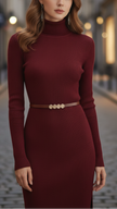 Grace | Elegant Winter Long-Sleeve Midi Dress