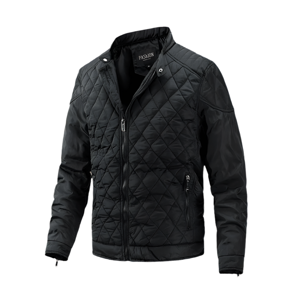 Men's Puffer Jacket | Diamond Quilted Design with Full Zip Closure | Warm Outerwear for Winter Weather 1