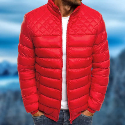 Men's Puffer Jacket with Quilted Design & Full-Length Zip | Warm Winter Coat for Cold Weather 1