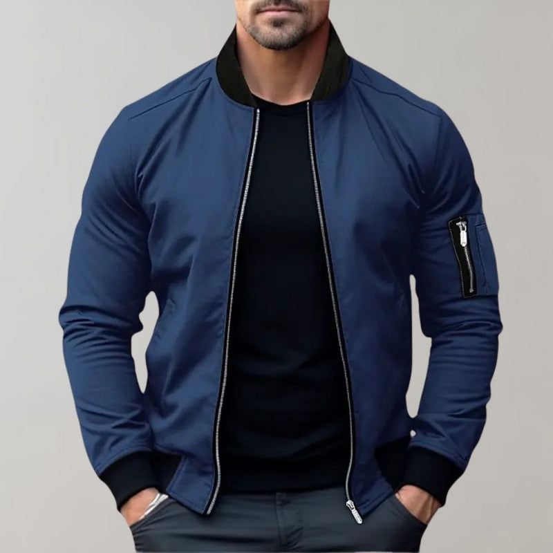 Modern Fit | Men's Bomber Jacket with Zippers & Tailored Cut | Versatile Layer for Year-Round Style 0