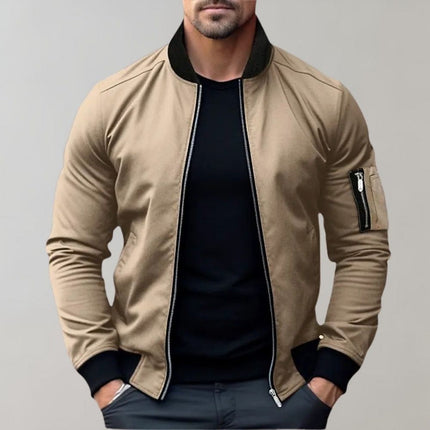 Modern Fit | Men's Bomber Jacket with Zippers & Tailored Cut | Versatile Layer for Year-Round Style 1