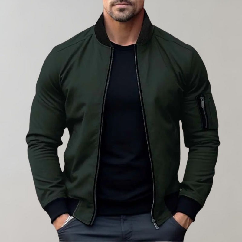 Modern Fit | Men's Bomber Jacket with Zippers & Tailored Cut | Versatile Layer for Year-Round Style 3