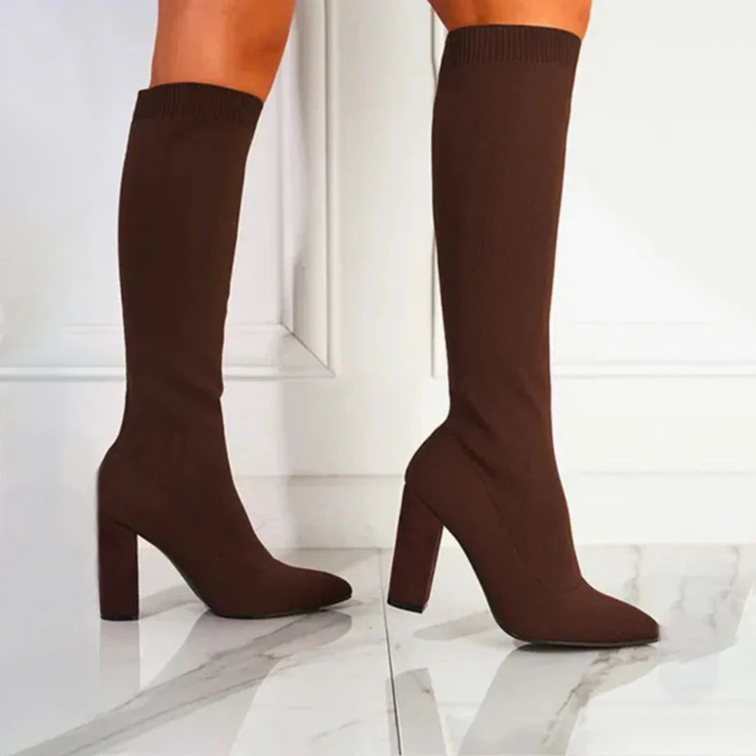 Charlotte | Winter Knee-High Boots with Sleek High Heels
