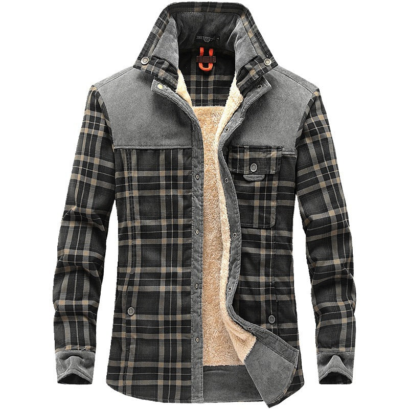 Plaid Men's Winter Jacket with Plush Lining | Stylish Outerwear for Cold Weather 2
