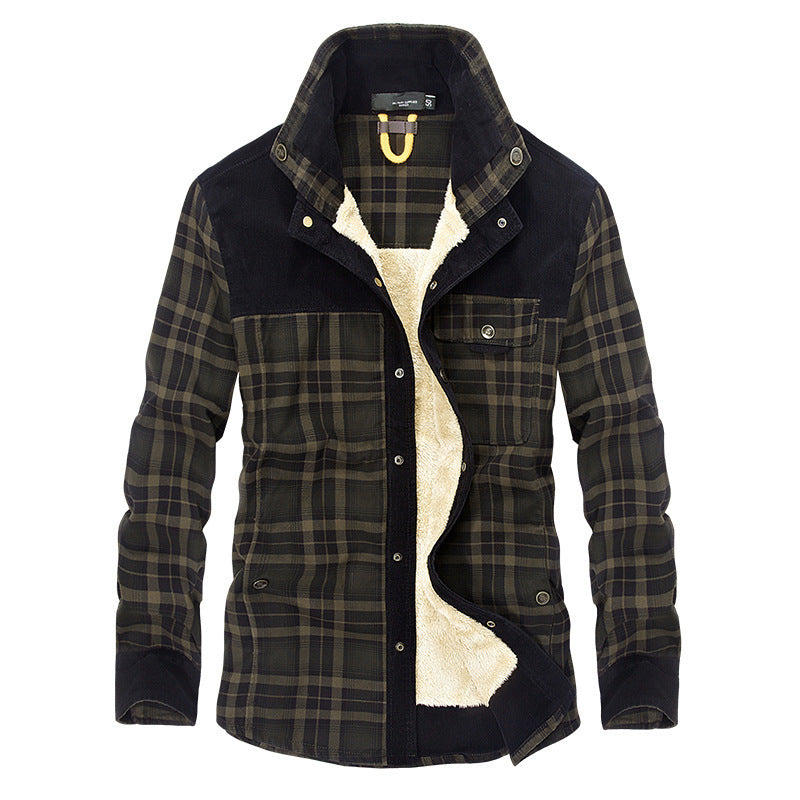 Plaid Men's Winter Jacket with Plush Lining | Stylish Outerwear for Cold Weather 3