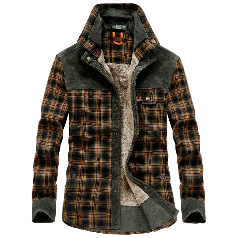 Plaid Men's Winter Jacket with Plush Lining | Stylish Outerwear for Cold Weather 4
