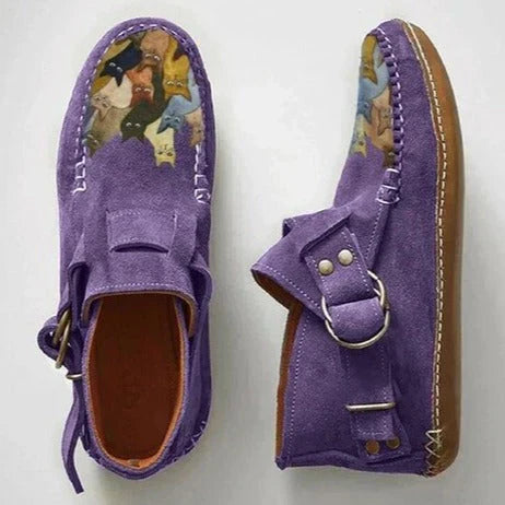 Claire | Slip-On Shoes with Artistic Cat Design