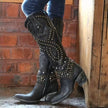 Alyssa | Studded Cowboy Boots with a Chunky Heel