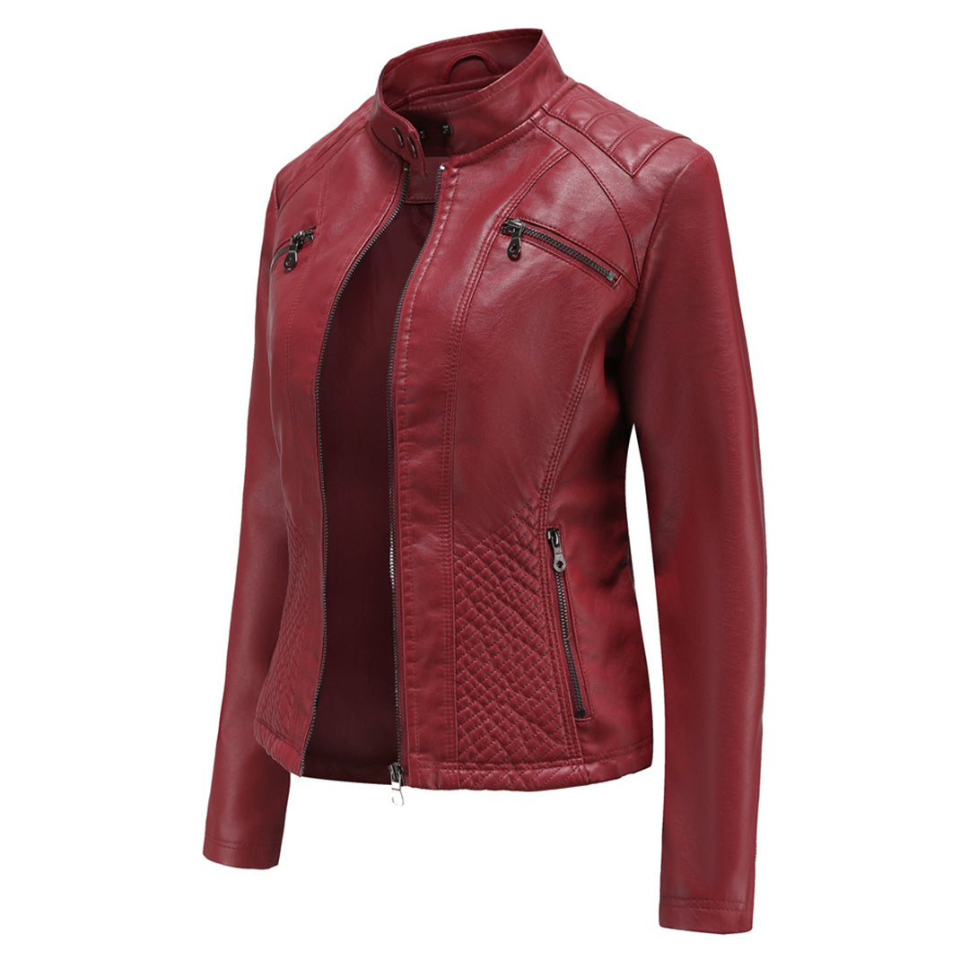 Heather | Classic Zip-Up Biker Jacket – Timeless Style with Modern Edge