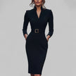 Brooklyn | Elegant Spring V-Neck Wrap Dress - Flattering, Sophisticated Style