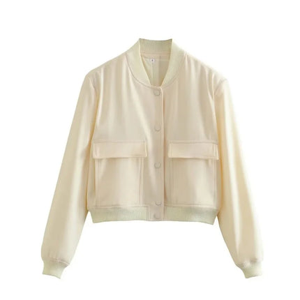 Clara | Casual Bomber Jacket with Front Pockets - Modern Everyday Style