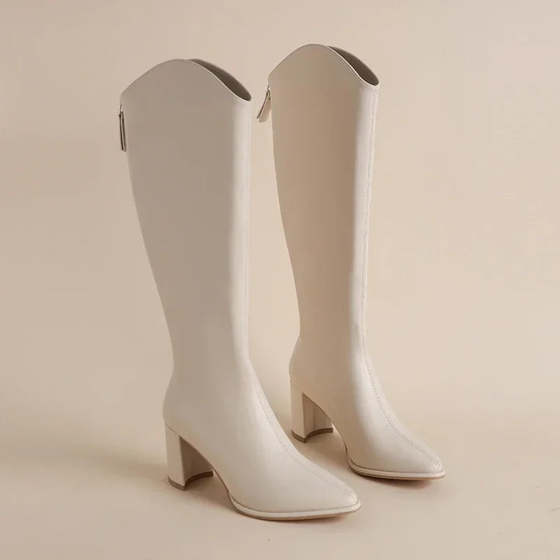 Claire | Knee-High Heel Boots – Sleek, Statement-Making Style