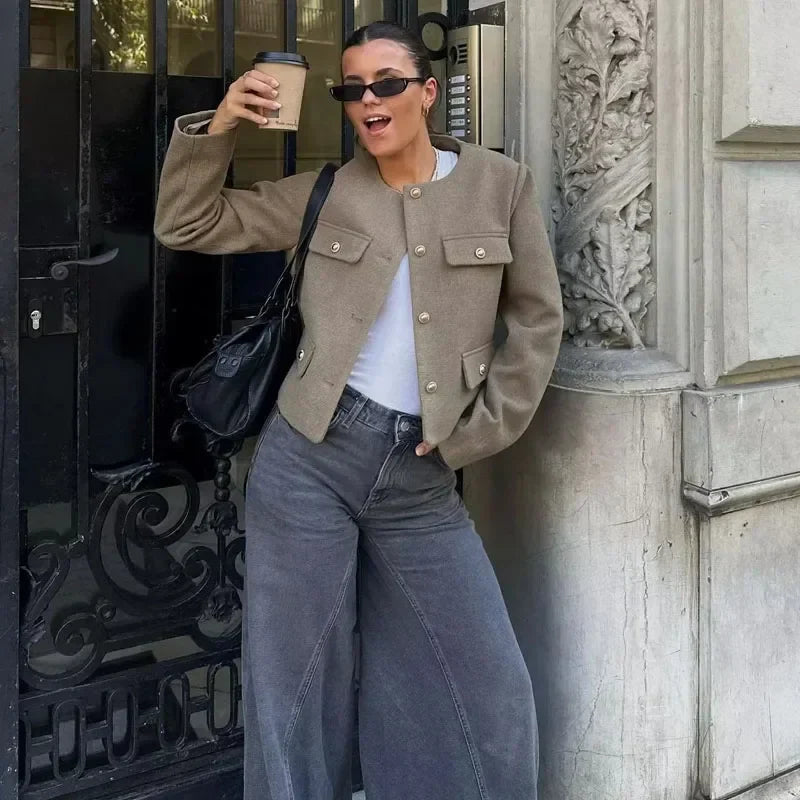 Gabriella | Cropped Blazer Jacket - Sleek, Tailored Fit for Effortless Style