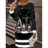 Ashley | Snowman-Print Christmas Sweater Dress - Festive Holiday Knitwear