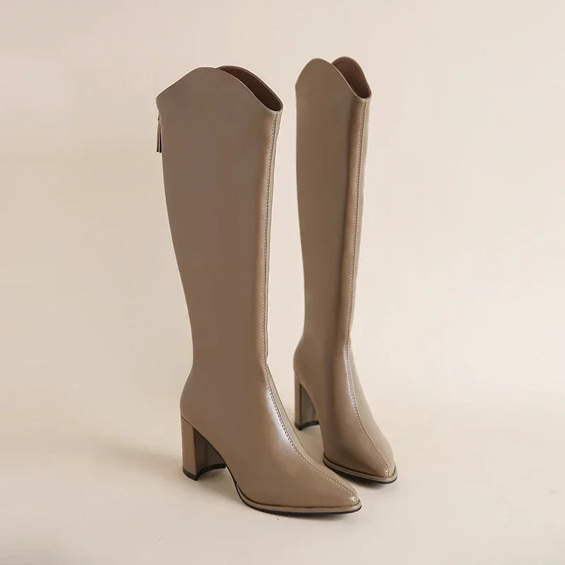Claire | Knee-High Heel Boots – Sleek, Statement-Making Style