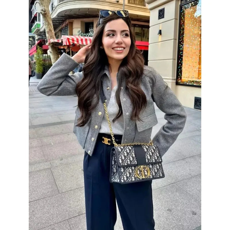 Isabel | Chic Button-Front Short Jacket - Sleek & Modern